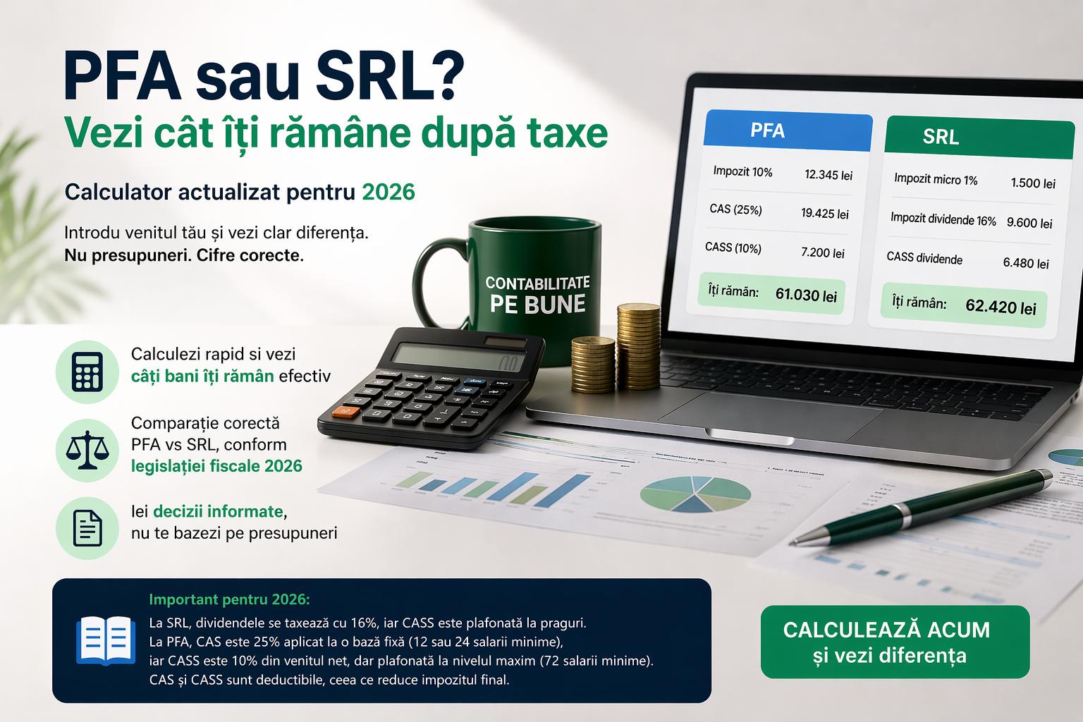 PFA sau SRL Vezi cat iti ramane dupa taxe